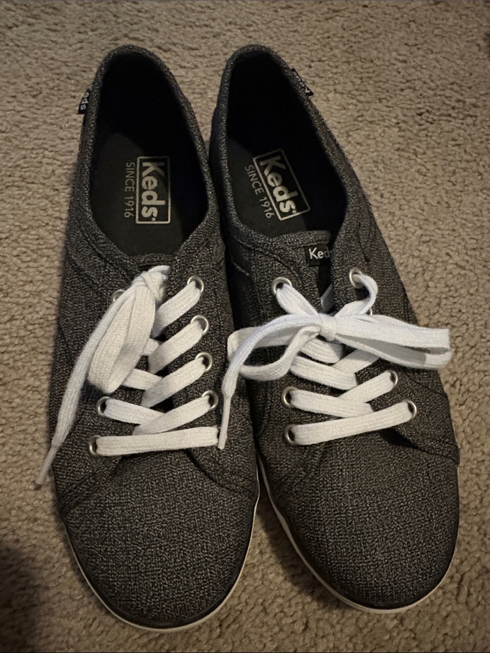 Keds Black Canvas Low-Top Sneakers with White Laces